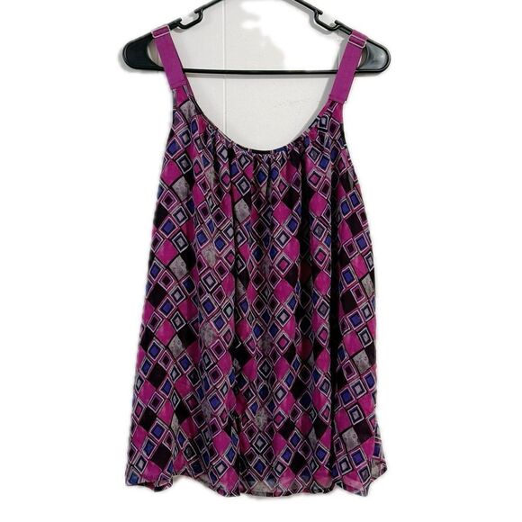 Lane Bryant Purple and Pink Sleeveless Relaxed Tank Top - Picture 1 of 6
